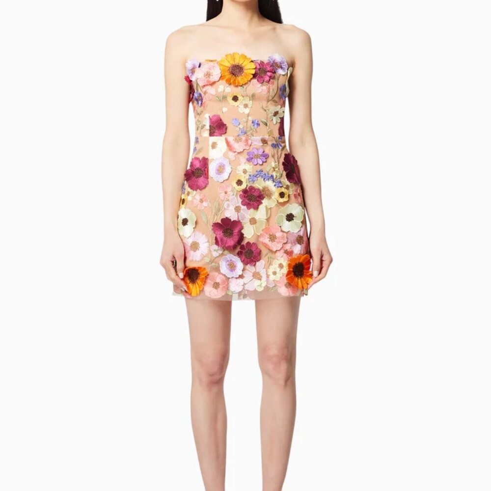 ELLIATT Arabella Strapless Mini Dress In Pink